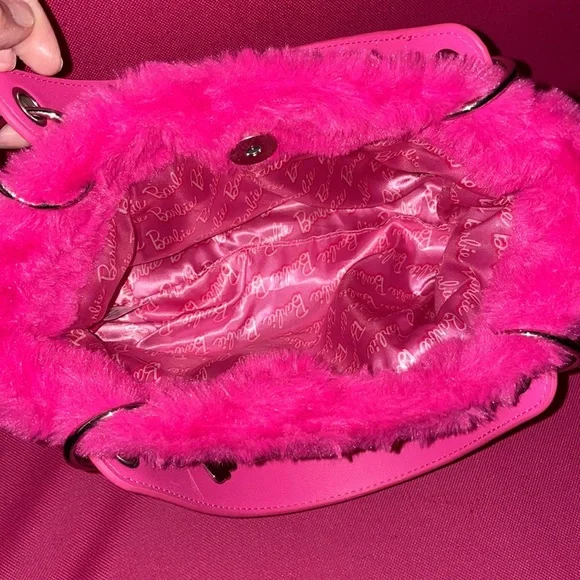 NWT Limited Edition Barbie Pink Faux fur purse - Picture 3 of 5